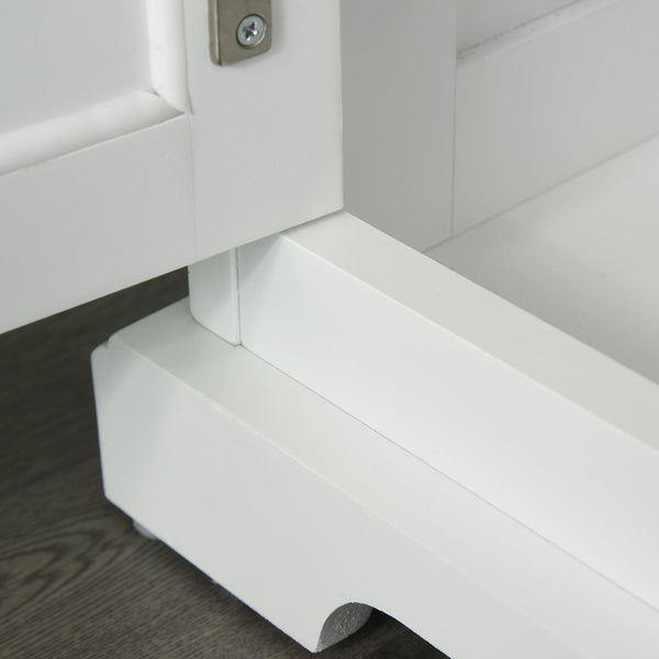 sconto Küchenschrank Sideboard 3 Schubladen 3 Türen 136x42,5x86 cm Weiß