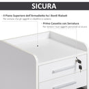 Cassettiera Portadocumenti da Ufficio 39,2x40x65,4 cm 3 Cassetti  Bianca