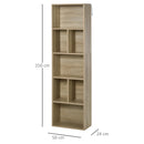 Libreria Scaffale 50x24x150 cm 5 Ripiani in Legno  Rovere