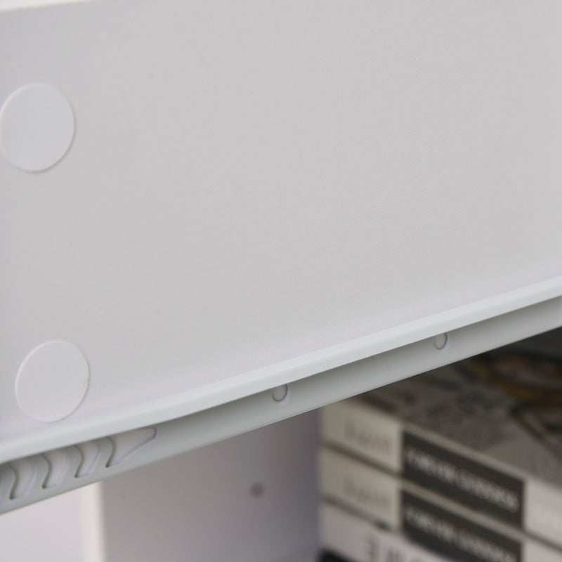 Scrivania 104 x 48 x 95,5 cm con Ripiano Tastiera Estraibile e Mensole  in Legno  Bianco