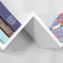 Libreria Mensola Sospesa a V 80,6x16x15,2 cm in Legno  Bianca