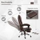 Sedia Poltrona da Ufficio Presidenziale Massaggiante in Similpelle  Marrone