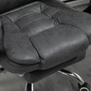 Sedia Poltrona da Ufficio Presidenziale Massaggiante in Similpelle  Grigio Scuro