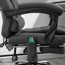 Sedia Poltrona da Ufficio Presidenziale Massaggiante in Similpelle  Grigio Scuro