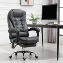 Sedia Poltrona da Ufficio Presidenziale Massaggiante in Similpelle  Grigio Scuro