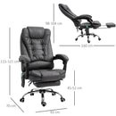 Sedia Poltrona da Ufficio Presidenziale Massaggiante in Similpelle  Grigio Scuro