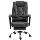Sedia Poltrona da Ufficio Presidenziale Massaggiante in Similpelle  Grigio Scuro