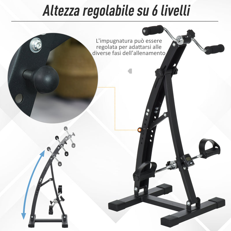 Bi Ciclo Cyclette Pedaliera Gambe e Braccia Manuale   Nera