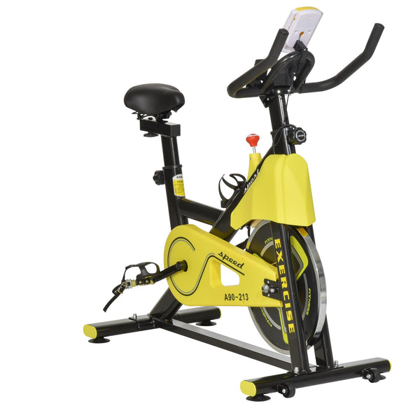 Spinning Heimtrainer 50 x 100 x 101-113 cm mit LCD-Bildschirm und Smartphone-Halterung Gelb sconto