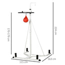 Piattaforma Boxe con Speed Ball Ø16 cm in Acciaio  Bianca