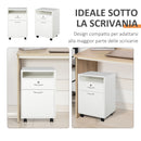 Cassettiera Portadocumenti da Ufficio 40x35x60 cm in Legno  Bianco