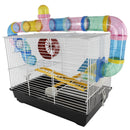 Gabbia per Criceti 3 Livelli con Tubi e Accessori 