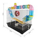 Gabbia per Criceti 3 Livelli con Tubi e Accessori 