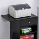 Mobile Porta Stampante 1 Cassetto 2 Ripiani 60x40x68,5 cm in Legno  Nero