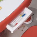 Set Tavolino con 2 Sedie per Bambini con Piano Lavagnetta Bianca   Rosso