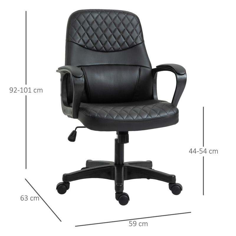 Sedia Poltrona Operativa da Ufficio in Similpelle  Nera