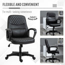 Sedia Poltrona Operativa da Ufficio in Similpelle  Nera