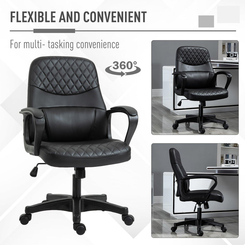 Sedia Poltrona Operativa da Ufficio in Similpelle  Nera