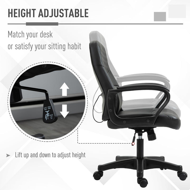 Sedia Poltrona Operativa da Ufficio in Similpelle  Nera