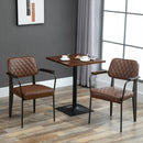 Set 2 Sedie Imbottite 58,5x59x81 cm in Similpelle e Acciaio  Marrone