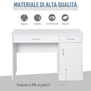 Scrivania da Ufficio Porta PC 2 Cassetti 1 Anta 111x48x75,8 cm in Legno  Bianco