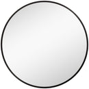 Specchio da Bagno Rotondo Moderno da Parete 70x70 cm con Cornice in Lega di Alluminio Nero