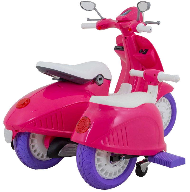 Scooter Elettrico con Sidecar per Bambini 12V Jepsen Rosa