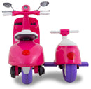 Scooter Elettrico con Sidecar per Bambini 12V Jepsen Rosa