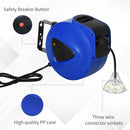 Avvolgicavo Elettrico Automatico da Parete 10m 3 Attacchi  Blu