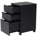 Cassettiera Portadocumenti da Ufficio 34x40x60,5 cm 3 Cassetti  Nera