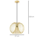 Lampadario Moderno a Sospensione 40W E27  Oro