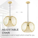 Lampadario Moderno a Sospensione 40W E27  Oro