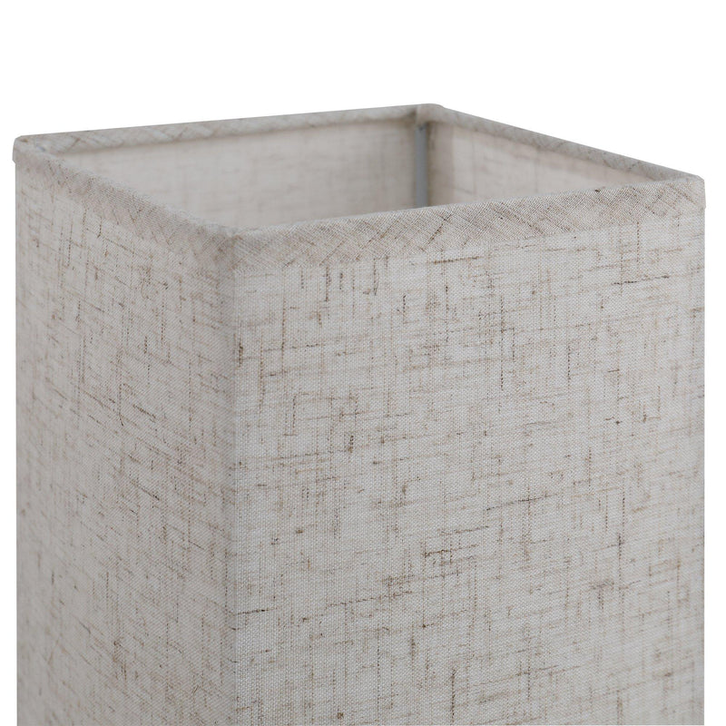 Lampada da Comodino Abat Jour con Paralume in Tessuto e 2 Porte USB E27 12x12x35 cm  Crema