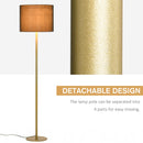 Lampada da Terra con Paralume in Stoffa E27 Ø40x160 cm  Oro