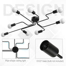 Lampadario a Soffitto Moderno da Soffitto 8 Luci E27 105x74x11 cm  Nero