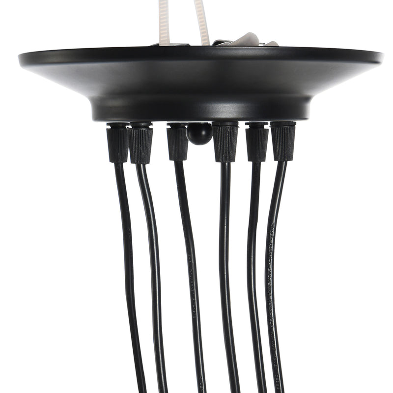 Lampadario a Soffitto Moderno a Sospensione 6 Luci E27 Ø34x16 cm  Nero