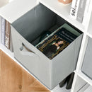 Mobile Libreria 2 Cassetti 6 Ripiani 89,8x30x89,8 cm  Bianco e Grigio