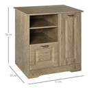 Mobiletto con Schedario e Mensole 72x55x76 cm in MDF  Legno Naturale