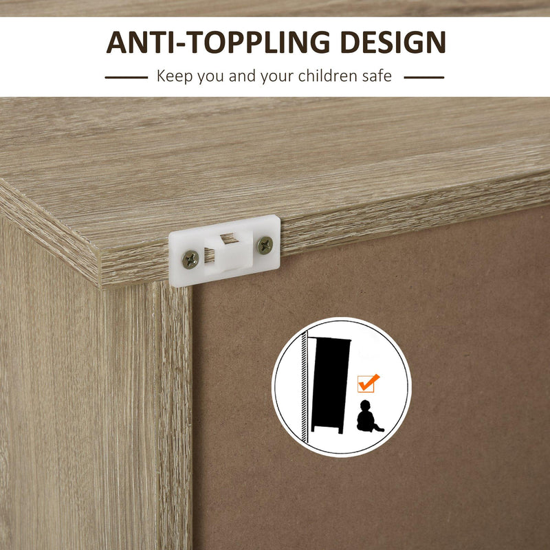 Mobiletto con Schedario e Mensole 72x55x76 cm in MDF  Legno Naturale