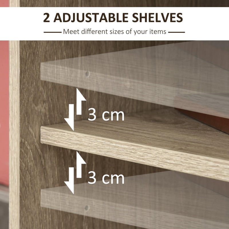 Mobiletto con Schedario e Mensole 72x55x76 cm in MDF  Legno Naturale