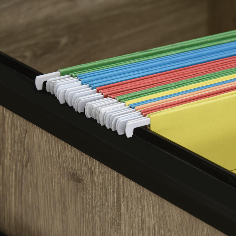 Mobiletto con Schedario e Mensole 72x55x76 cm in MDF  Legno Naturale