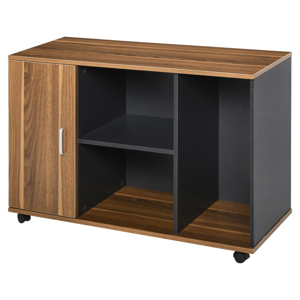 acquista Dokumentenschrank 100 x 40 x 66 cm mit Walnuss und grauen Rädern