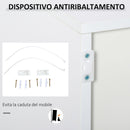 Mobile Multiuso 79x36x74 cm 2 Cassetti 2 Ante  Grigio e Bianco