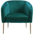 Poltrona Imbottita 75x74x76 cm in Tessuto Vellutato  Verde