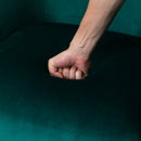 Poltrona Imbottita 75x74x76 cm in Tessuto Vellutato  Verde