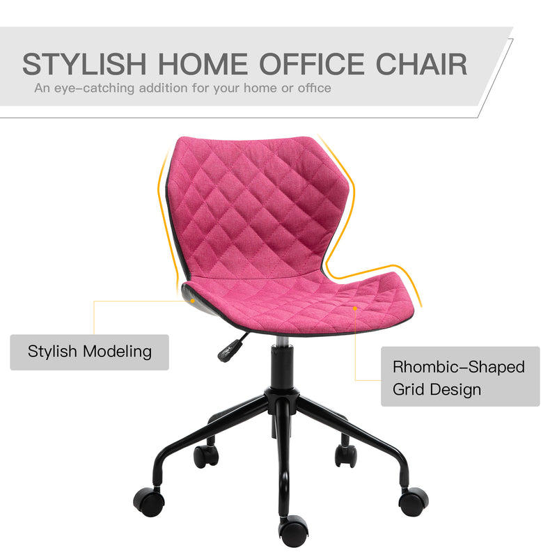 Sedia Poltrona Operativa da Ufficio in Tessuto  Rosa