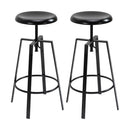Set 2 Sgabelli da Bar Alti in Metallo  Neri