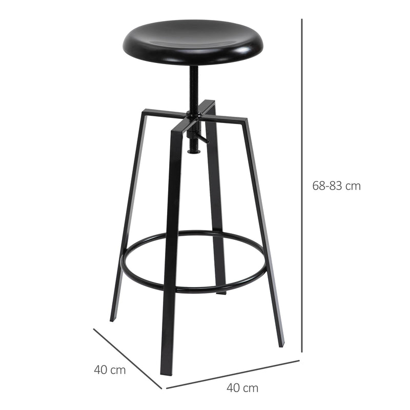 Set 2 Sgabelli da Bar Alti in Metallo  Neri