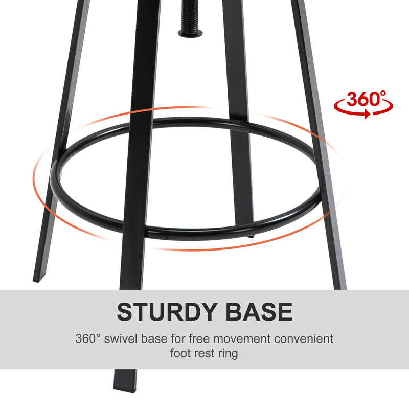 Set 2 Sgabelli da Bar Alti in Metallo  Neri