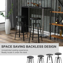 Set 2 Sgabelli da Bar Alti in Metallo  Neri